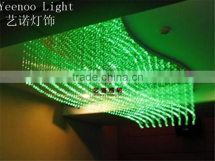 Fashionable fiber optic crystal ceiling light, fiber optic chandelier with RF remote control