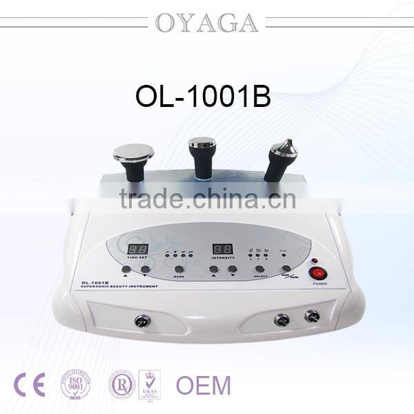 Facial massager ultrasound 1mhz facial beauty machine, 3 heads ultrasonic beauty machine OL-1001B