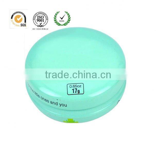 custom design metal tin box , round tin box for lip balm