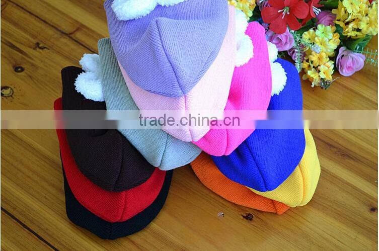 Cute Winter Rabbit Ear Flap Warm Baby Hat Toddler Kids Beanie Crochet Cap