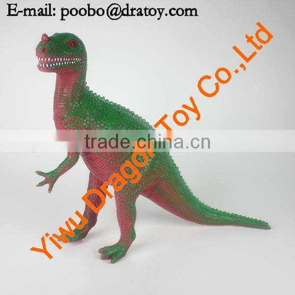 A variety of colorful dinosaur toys