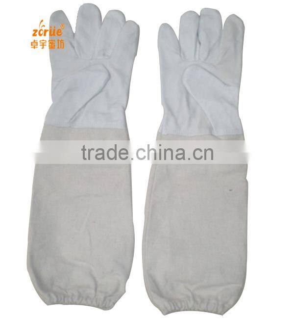 sheepskin palm and cottom sleeve beekeeping glove