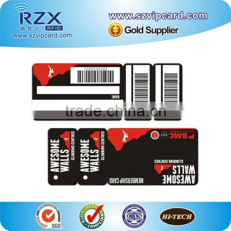 Custom offset printing shaped plastic die cut PVC card with small key tag