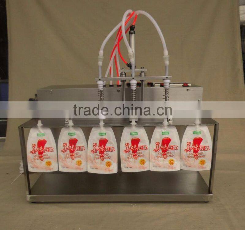 Hot Sale 3 Nozzles Liquid Spout Bag Filling Machine For Milk Juice