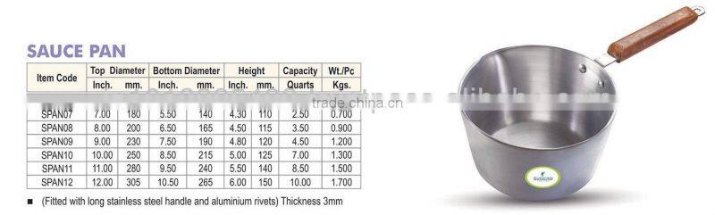 Aluminum Sauce Pan with long stainless steel handle