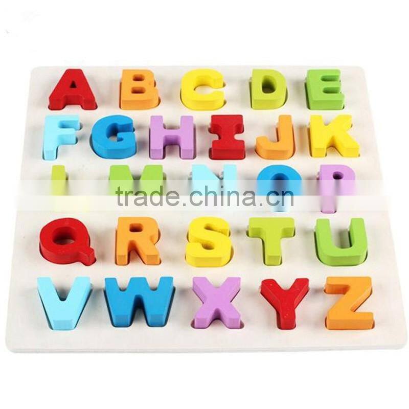 Hot sales kids learnign toy wooden alphabet and digital puzzle for preschool