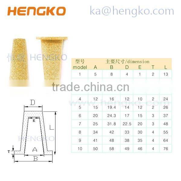 Sintered brass pneumatic air silencer