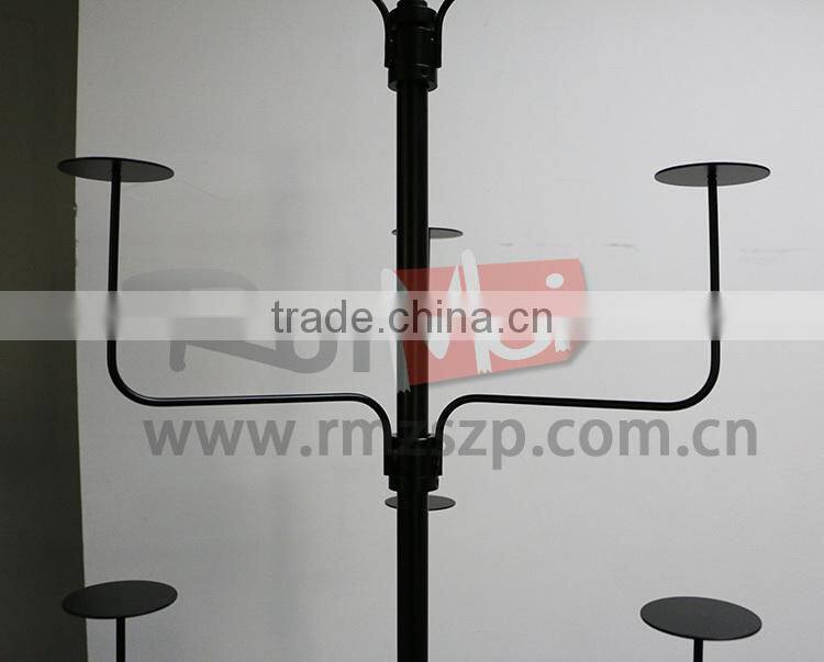 Floor standing multi-level removable hat display stand
