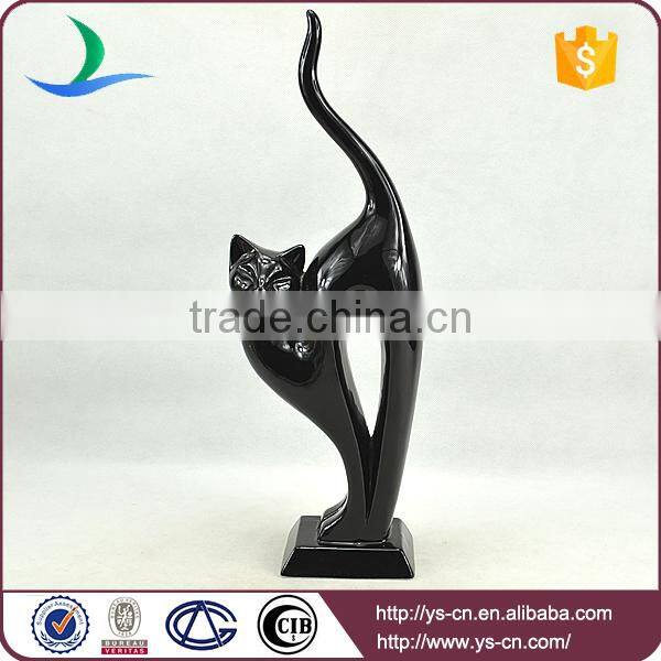 popular printed ceramic black chicken, old feeling cat decoration