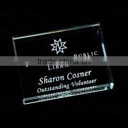 timeless jade glass rectangular paperweight with beveling on all edges