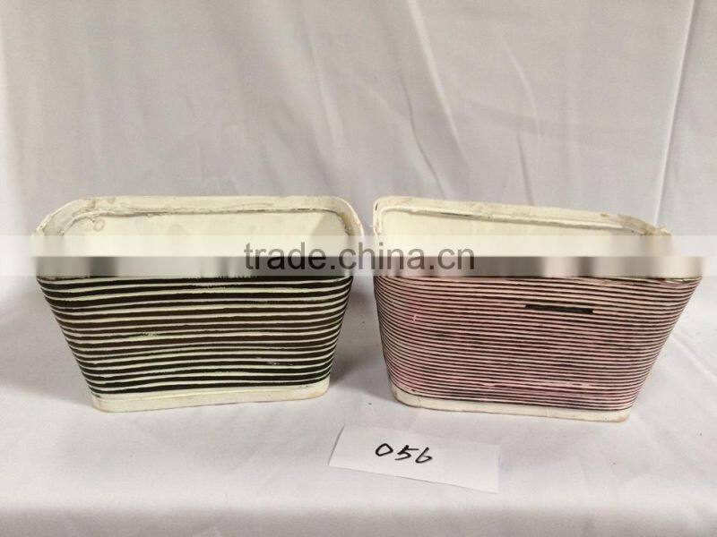 2017 retro mini handmade home & garden decorative wholesale bulk oval wooden flower pot