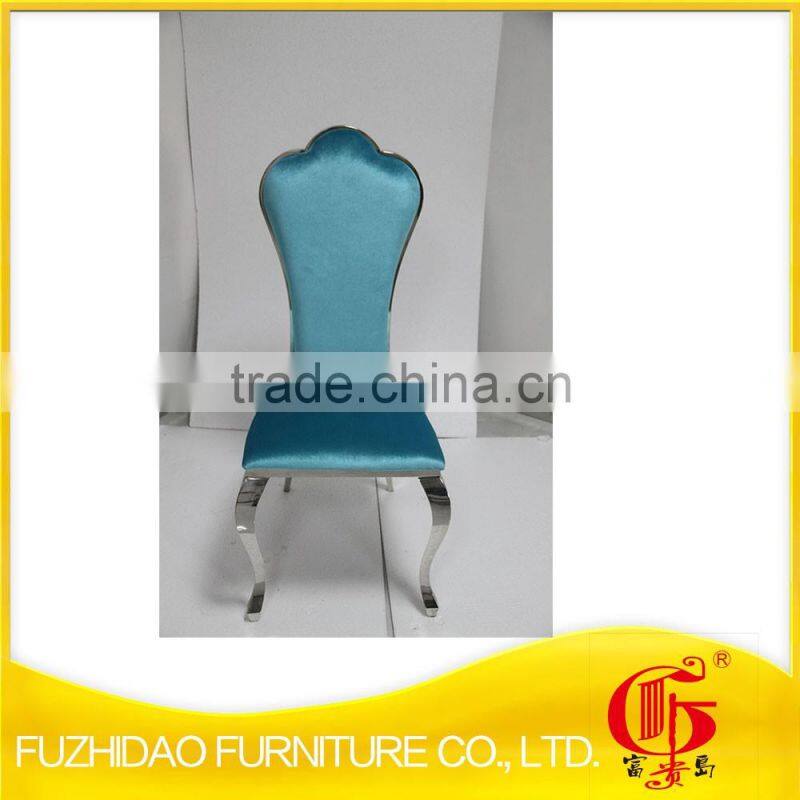 Blue fashion stainless steel dining chair for sale