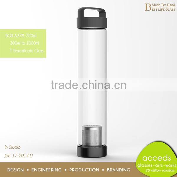 Hand Made Pyrex Glass Wholesale Juice Bottles