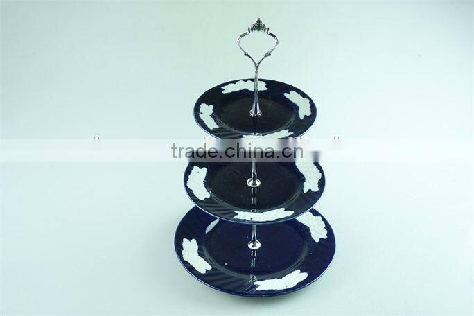 Glazed ceramic cake stand with color box in stock