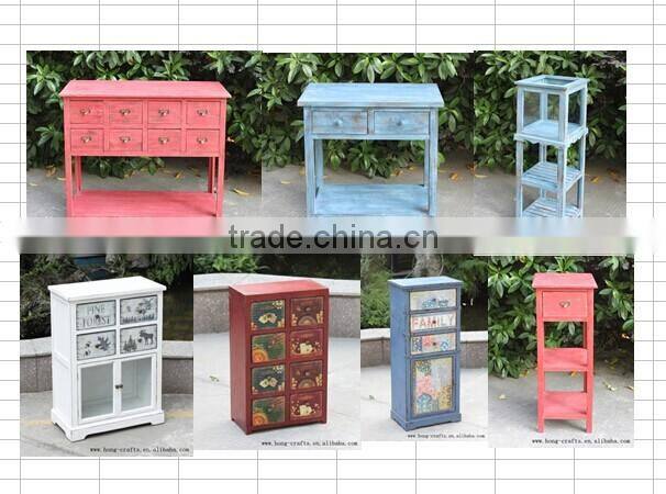 America style antique white wooden cabinet with drawer