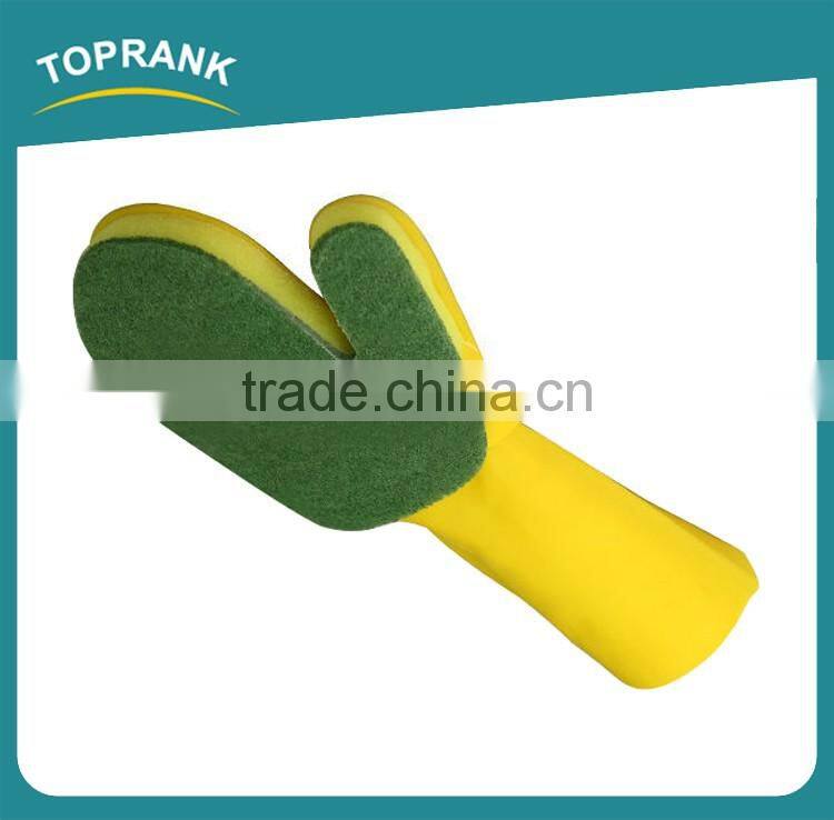 Household Kitchen Labor Protection Dish Washing Scouring Pad Cleaning Glove Latex Sponge Glove