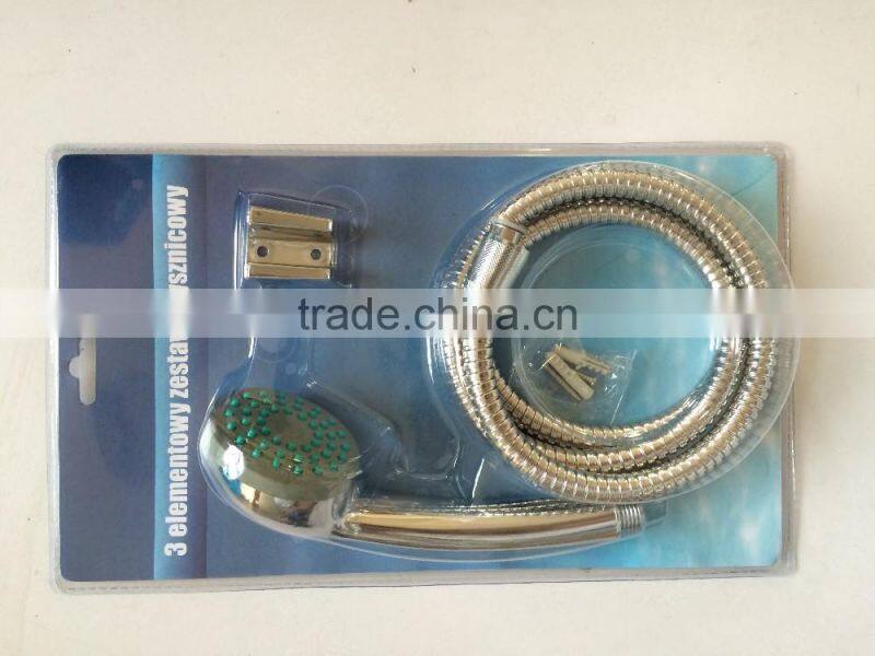 hot sell abs + stainless steel shower head with hose and base