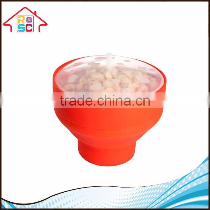 NBRSC Microwave Popcorn Popper Red Microwave Cookware Popcorn Maker Pop Bowl