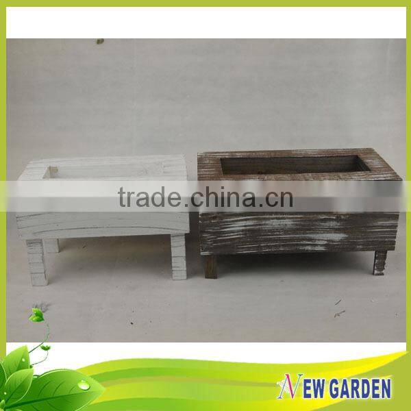 Decorative Garden Large Natural Wooden Flower Pot Bench