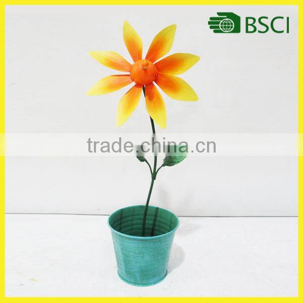 wholesale sunflower planter home garden decoration metal decoration