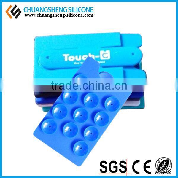 Candy color eco-friendly silicone phone holder, multifunctional card case phone keeper, mobile phone sticker