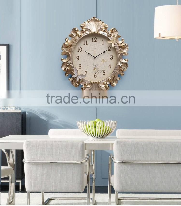 M0019 Momoda Living room Creative fancy elegant 3D flower wall clock Quiet quartz home decoration gold silver art wall clock