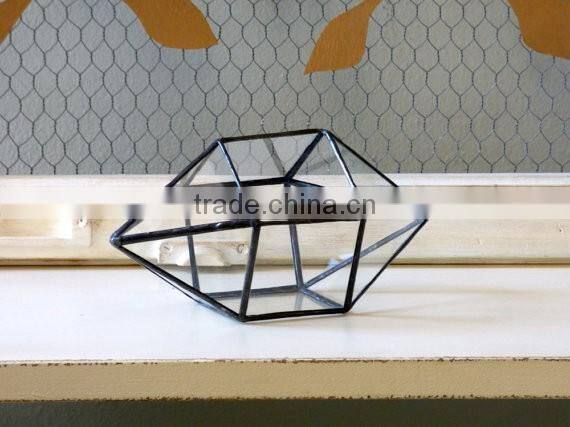 Wholesale hot sale clear geometric glass terrarium