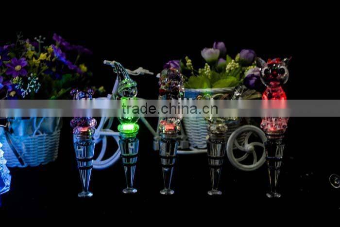 craft acrylic LED RBG color changing trendy wine bottle stoppers