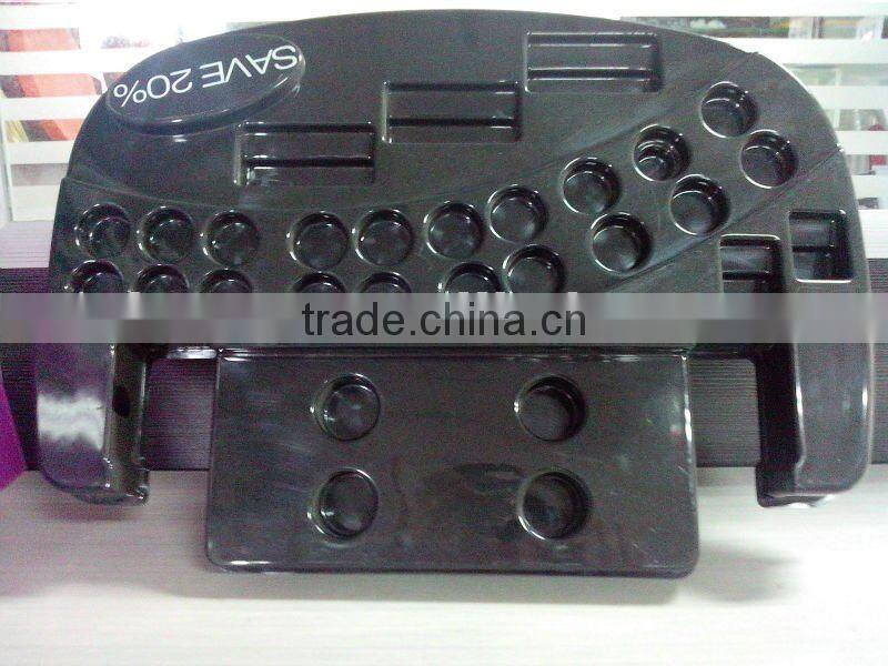 PVC material thermoforming vacuum thick plastic display tray with special design