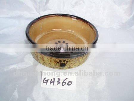 2012 USA hot sale round dolomite Ceramic Pet Feeder with bone printing