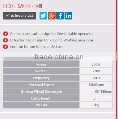 RONIX POWER TOOLS SANDER 300W MODEL 6401