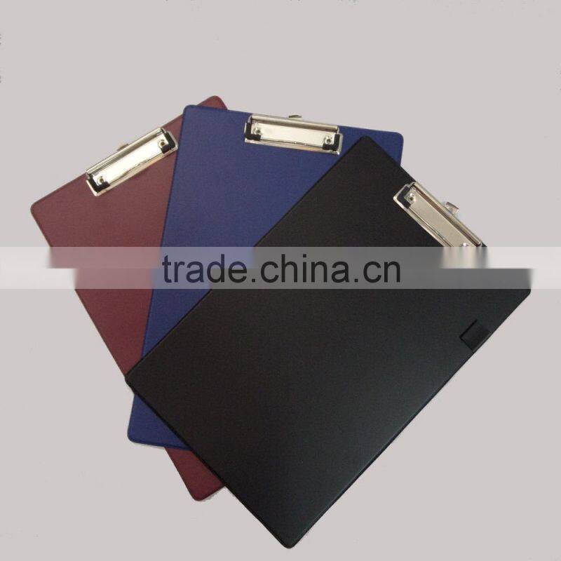FC size office PVC plastic folding clipboard with storage