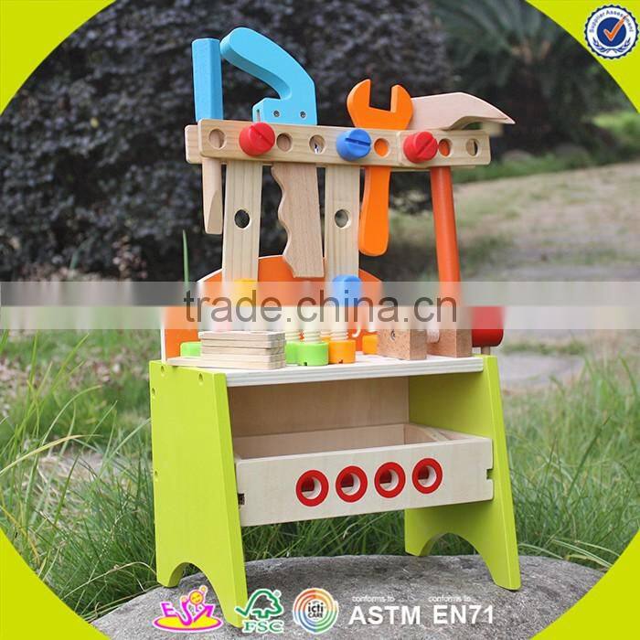 wholesale DIY pretend children wooden workbench toy interesting baby wooden workbench toy W03D028