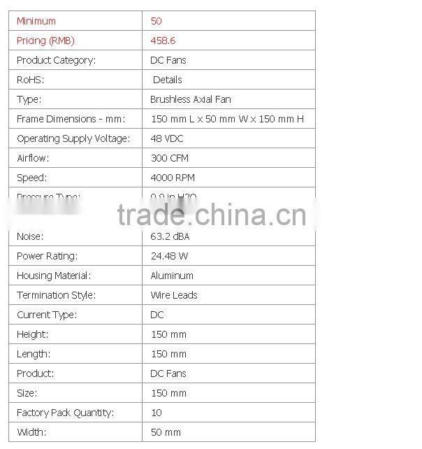 5920PL-07W-B79 Cooling fan 172*150*50MM DC48V 0.6A 3wire FAN AXIAL