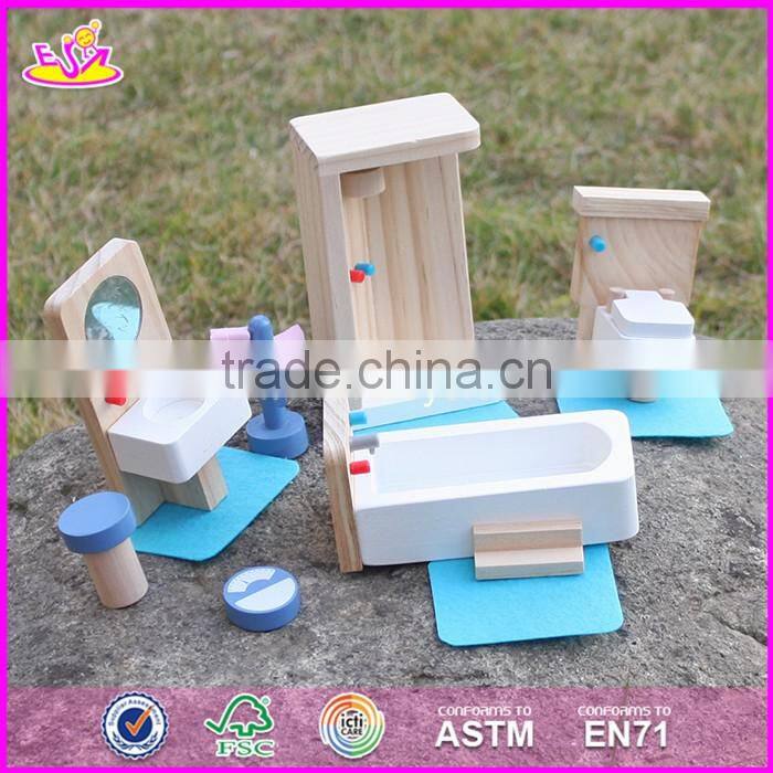 2017 New design kids pretend play toys wooden miniature dollhouse furniture W06B054