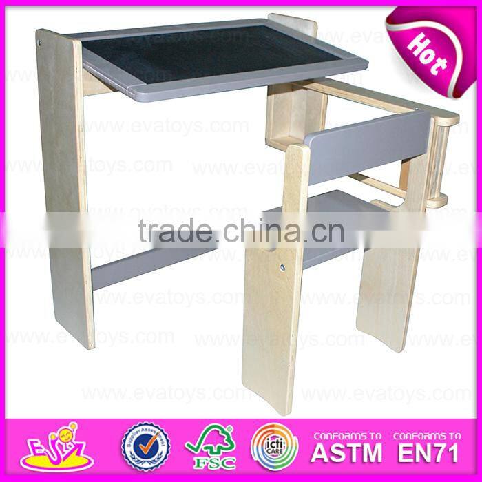Multi-functional children wooden foldable chalkboard table high quality wooden chalkboard table for kids W08G154A-S
