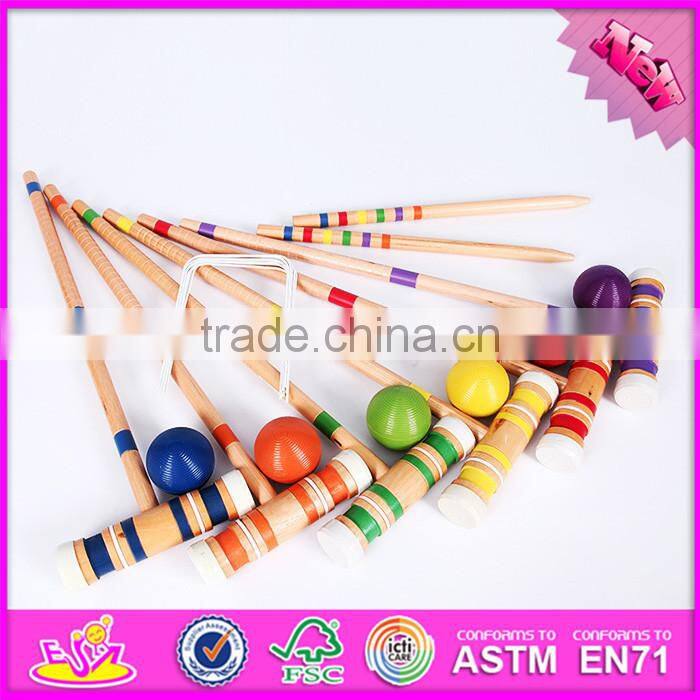 2016 wholesale outdoor children wooden 6-player croquet W01A167