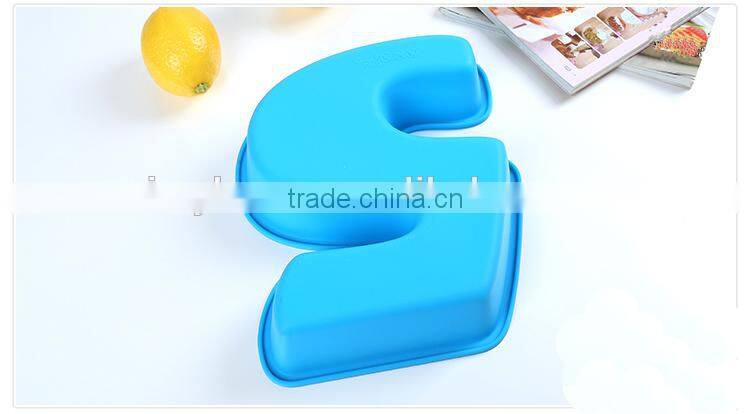 Fashion chocolate ice tray digital shape silicone cake mold