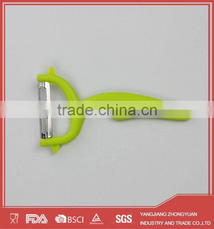 ZY-N1056 Hot selling stainless steel julienne vegetable peeler with unique style handle