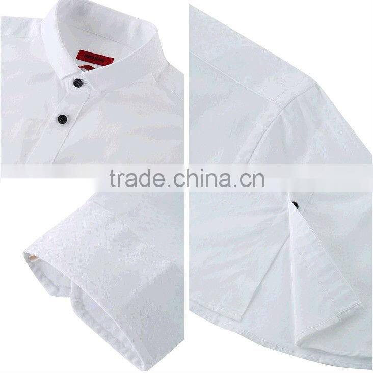 Non-iron cotton easy care white stylish spread collar mens formal dress shirts
