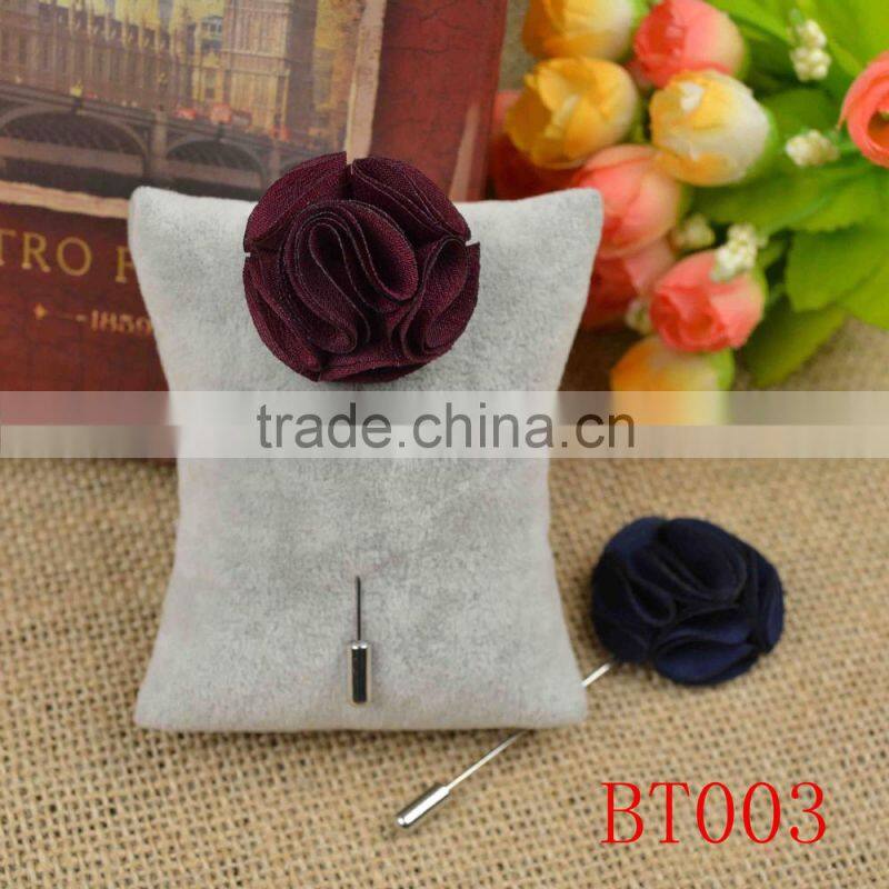 Manfacuter stock various colors men custom fabric flower pins for dressing