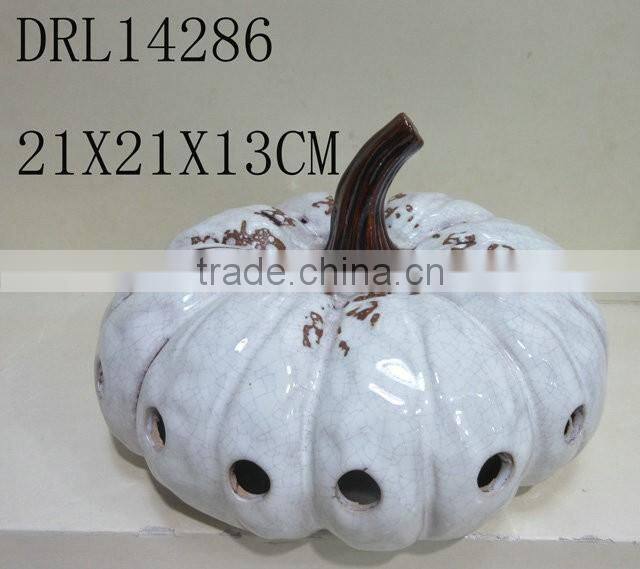 white pumpkin ceramic decorations festival holloween decorations