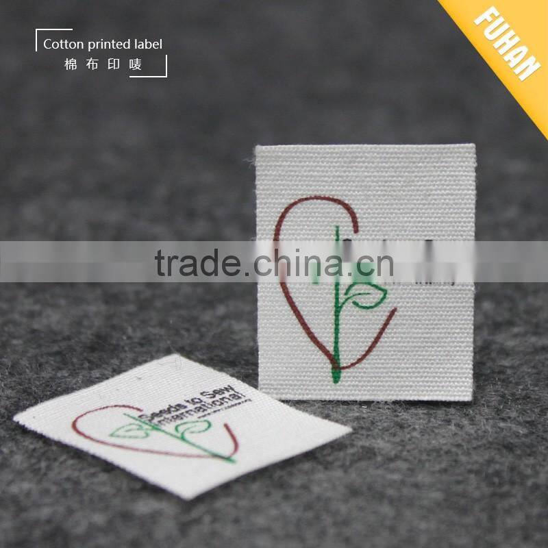 Factory Price Color Printed Cotton Label for clothing