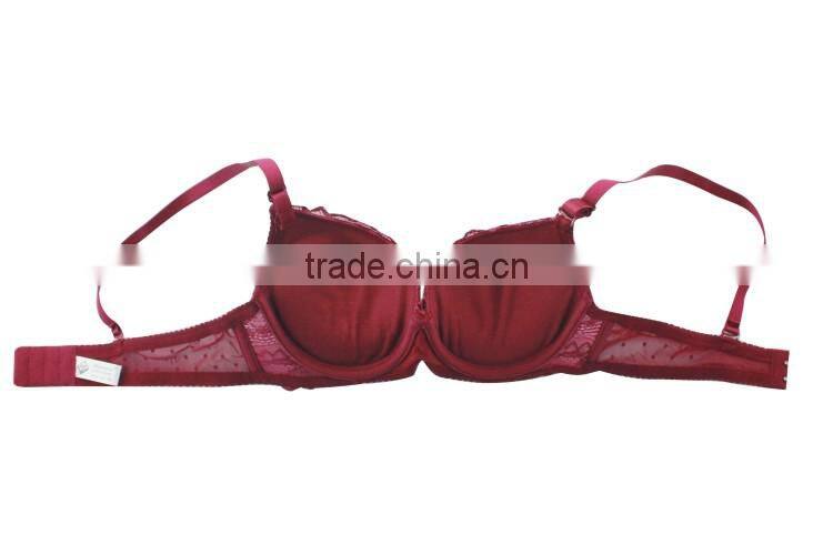 New! Perfect shape coverage bra/lace-trim bra