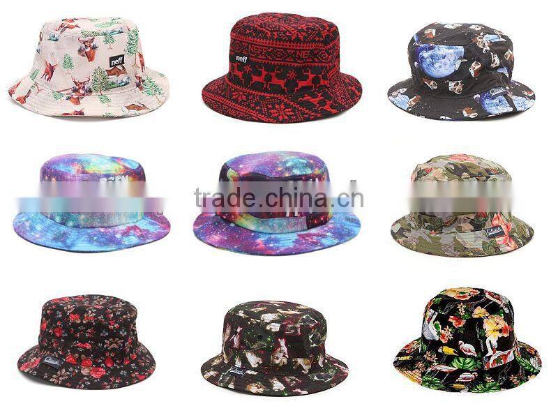 Stylish bucket hat/cap with custom embroidery cotton cool galaxy cheap bucket hat/cap