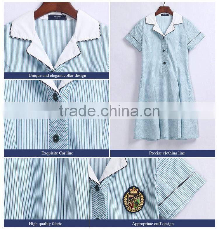 2017 New Design Primary Summer Dress School Uniform