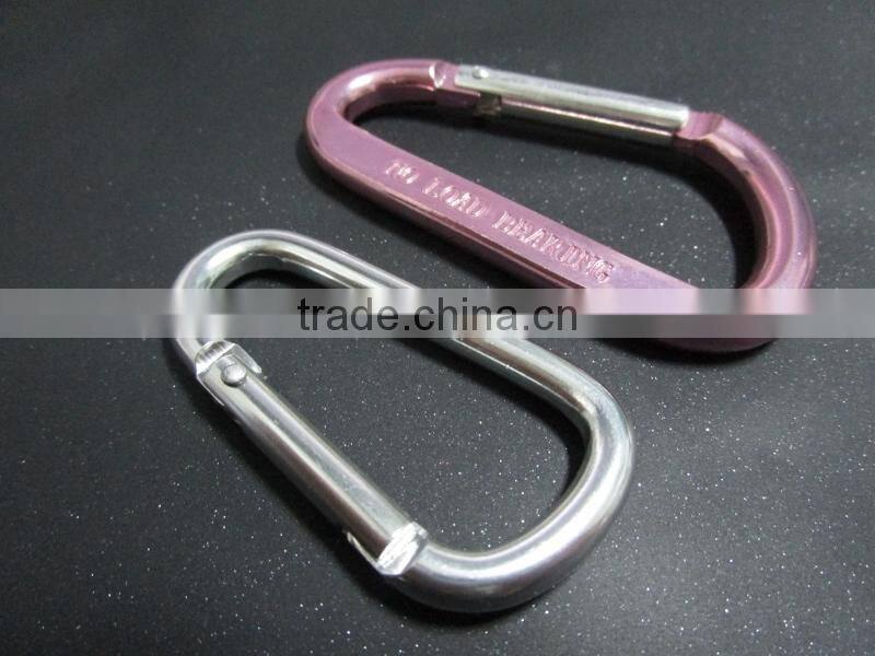 Aluminum silk/pink print climbing button carabiner stocklot