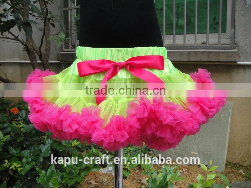 Hot sale baby fluffy pettiskirts girl's tutu chiffon skirt children wear summer boutique party cutting dress