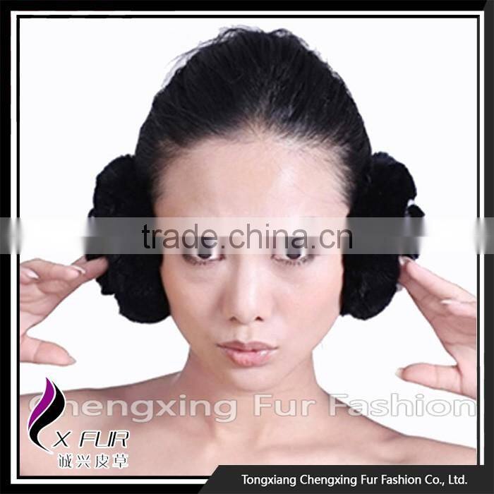 CX-EM-03G New Products Wholesale Cheap Rex Rabbit Fur Fashion Ear Muff