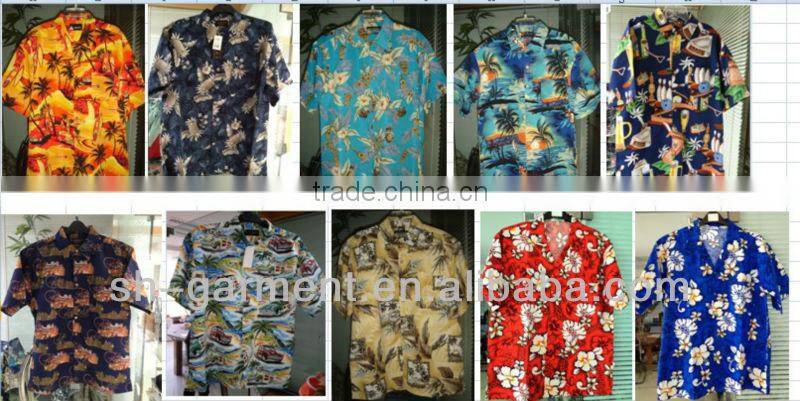 Men's sail boat multi color printed Hawaiian shirt